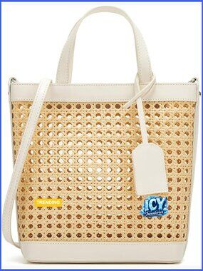 Rattan Tote Bag Crossbody Purse Summer Shoulder Bag Boho Handbag